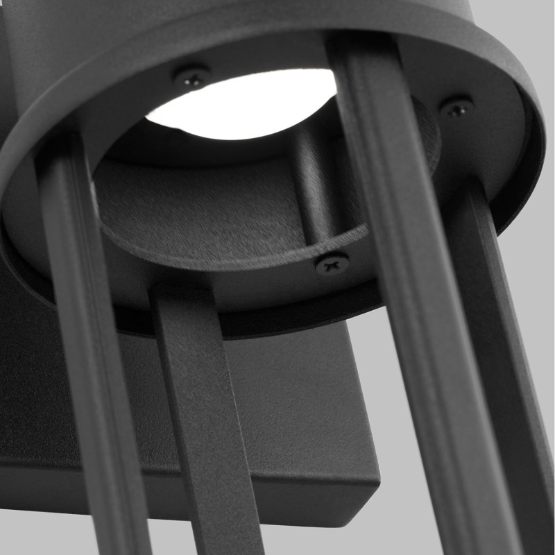  Plafonnier extérieur encastré à DEL intégré, Noir, H 12,88 po x l 5 po x P 5 po