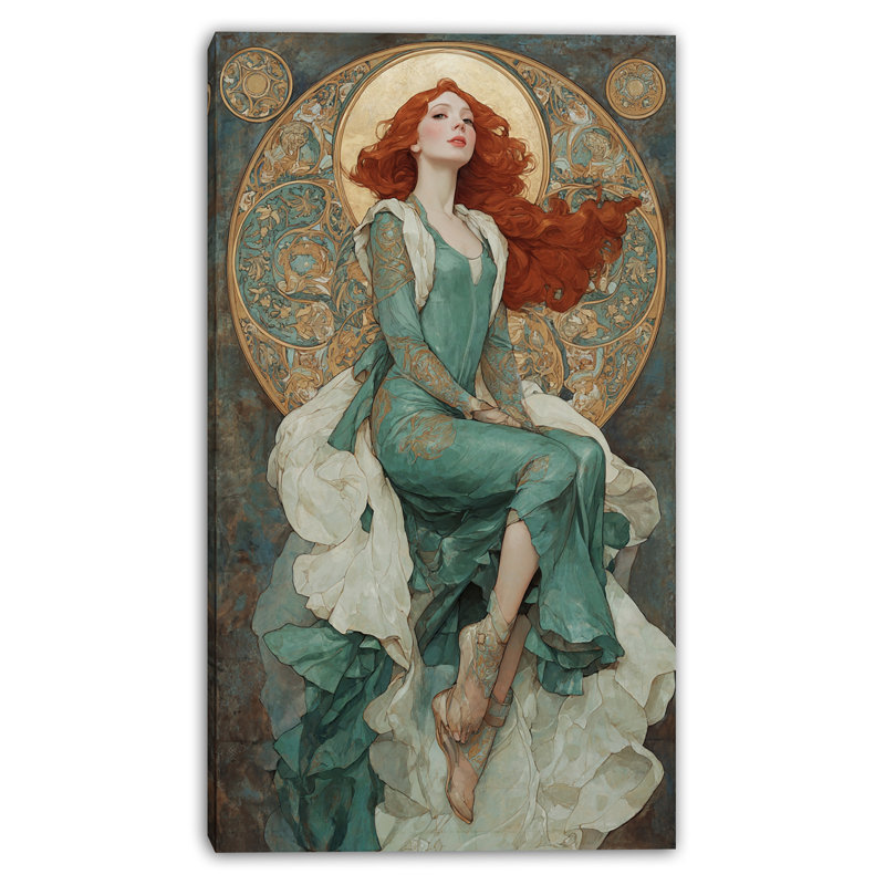 Art mural sur toile tendue Golden Muse, H 20 po x l 36 po