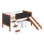 Lit mezzanine simple avec glissade Cherry Oak