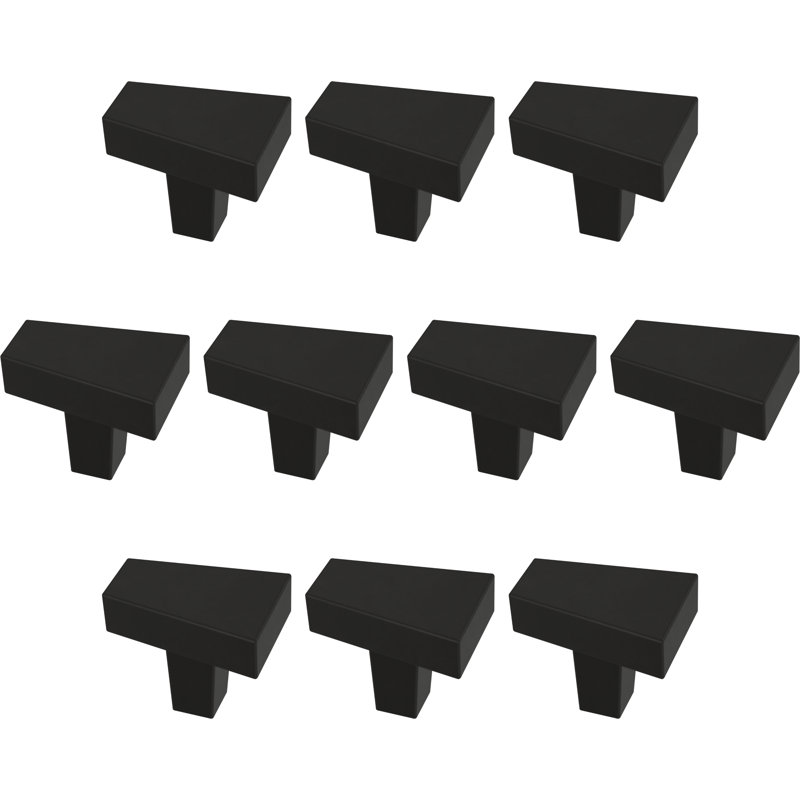 3/4" Length Geometric Knob Multipack, Matte Black