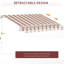 Auvent de patio pour terrasse - 13 pi x 8 pi rétractable et à eau, manivelle manuelle, cadre en aluminium, rayures rouges pour poignée de manivelle rétractable, cour
