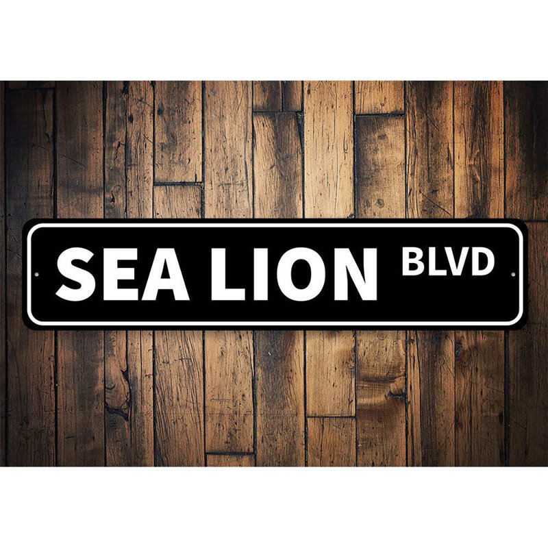 Plaque en aluminium Sea Lion, H 6 po x l 24 po x P 0,063 po