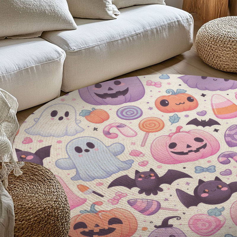 Tapis tressé Soft Scare Shadows, Rond 5 pi
