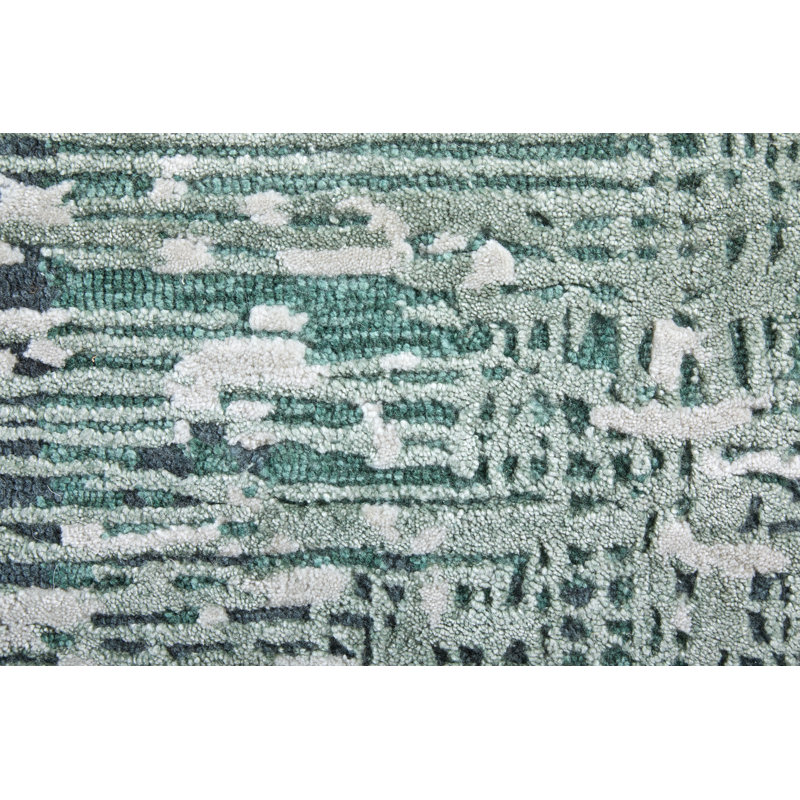 Zarah Hand Tufted Abstract Area Rug, Green, Rectangle 8' x 10'