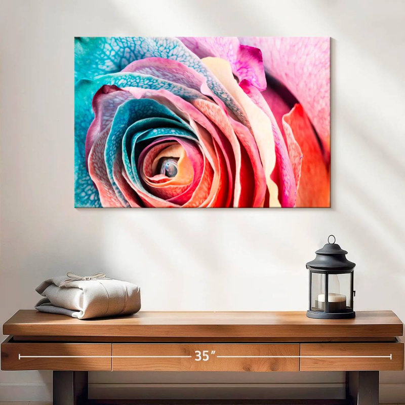 Rose colorée Harnek, H 16 po x l 24 po