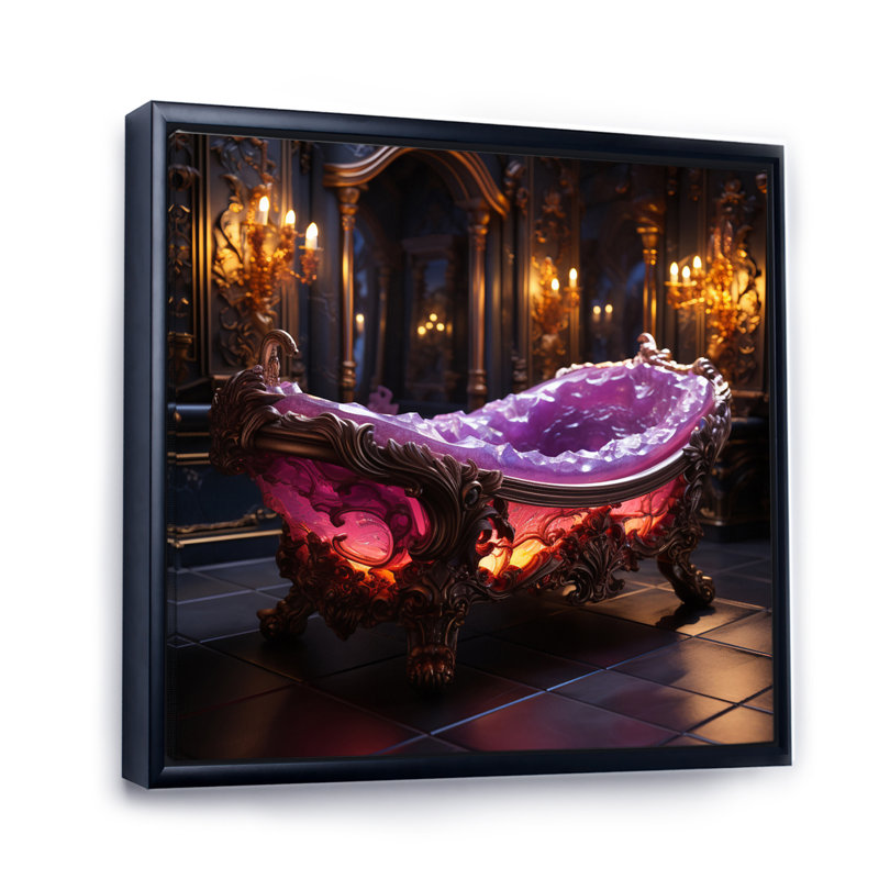 «Bathroom Bathroom Dream» sur toile, Cadre flottant noir, H 30 po x l 30 po x P 1 po