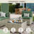 3 Pieces Rattan Patio Sofa With Cushions-408420600