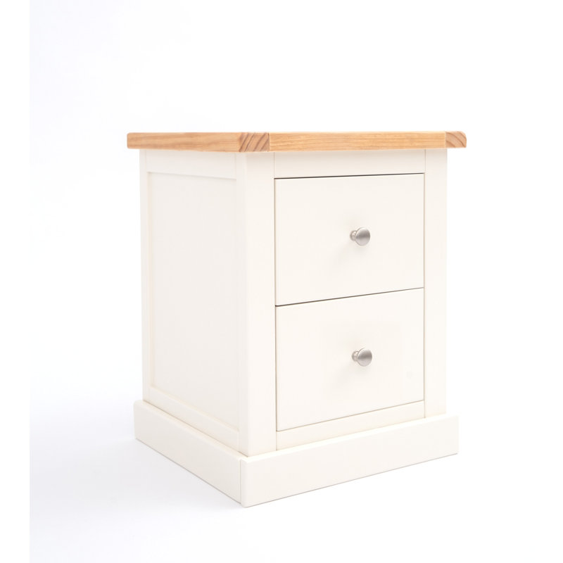 45cm W Plywood / Laminate Board Bedside Table, Off White