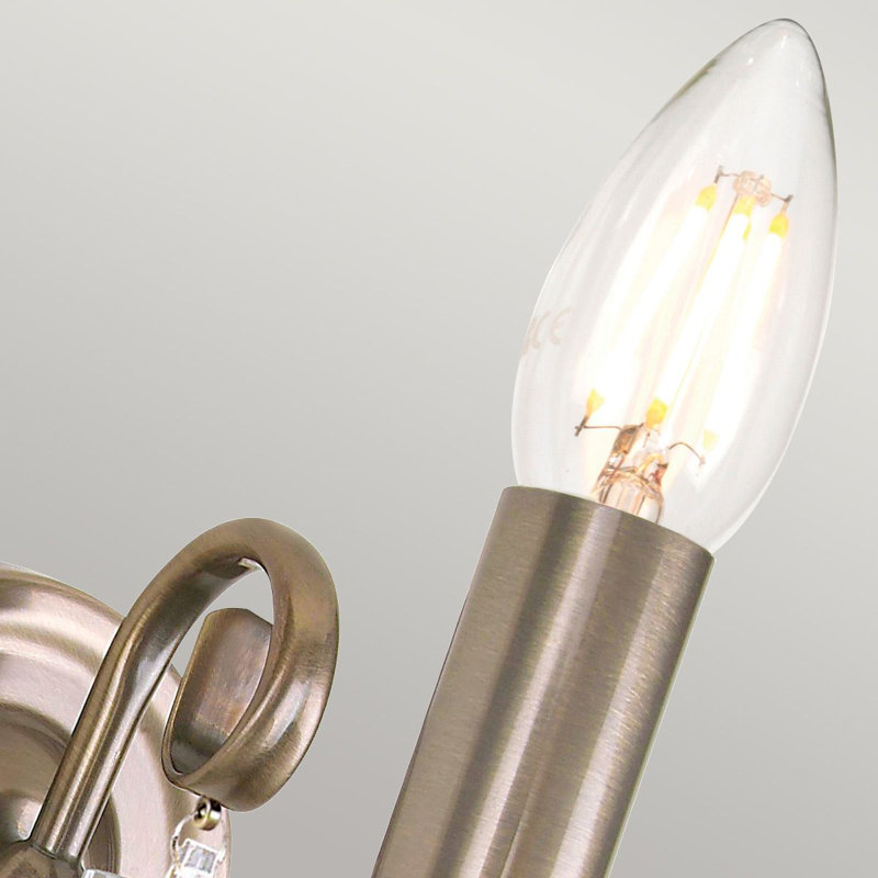 Thebes Candle Wall Light, Aged Brass