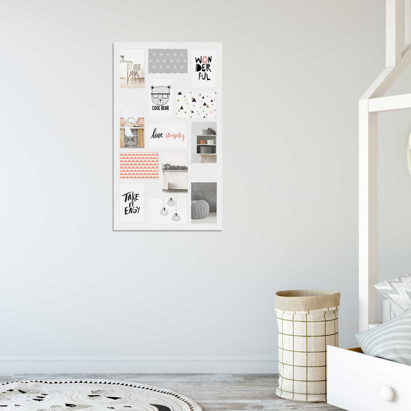 Praxedis Collage Picture Frame for 13 photos 10x15cm, Black, White