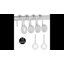 Crochets de rideau de douche en alliage de zinc