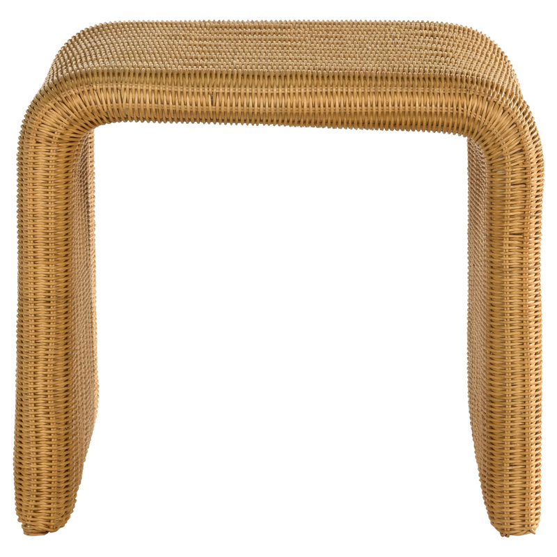 Mehrie Square Woven Rattan End Table Natural, Brown