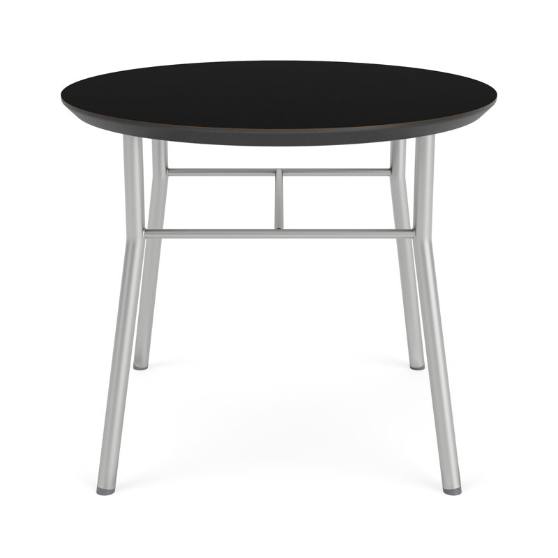 Chat Waiting Reception Round End Table, Silver, Midnight Black