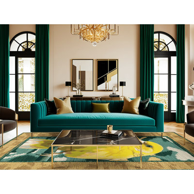  Tapis lavable jaune canari
