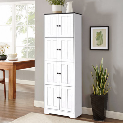 Armoire de rangement murale 8 portes avec 4 tablettes