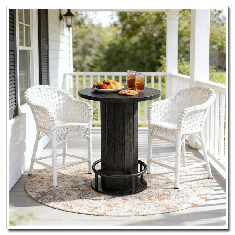 Table de bar, table basse ronde, Noir