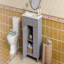 Meuble-lavabo 36 po avec lavabo en céramique, structure en bois massif gris, portes à fermeture en douceur, tablettes réglables, 3 tiroirs, tiroir à double profondeur pour le rangement du sèche-cheveux-118608758