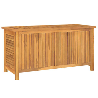 Dakota Fields Auringer 114cm W Water Resistant Teak Solid Wood Deck Box in Brown