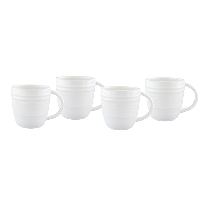 Grande tasse à café 10 oz Lines, Blanc