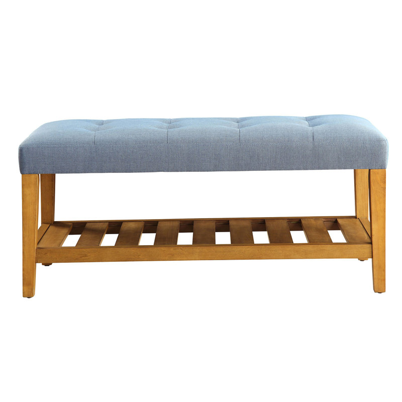 Banc de siège rembourré en chêne touffeté, Bleu clair
