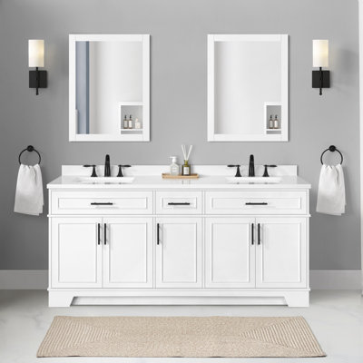 72'' Double Bathroom Vanity Set -  Red Barrel StudioÂ®, E407755B8C5B4002A6A50EAFF69B94E7