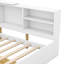 Lit plateforme simple en bois avec rangement pour tête de lit, 2 tiroirs, tablettes blanches pour tête de lit chambre à coucher, tablettes et rangement - Choice