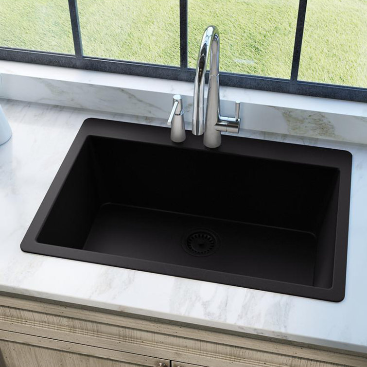 Quartz Luxe 33" L x 21" W Drop-in Kitchen Sink