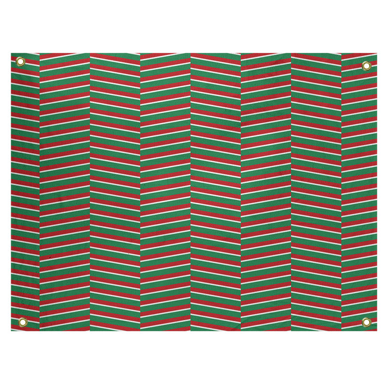 Tapisserie murale à rayures rompues hol, H 1 po x l 36 po x P 26 po, Vert feuille / rouge