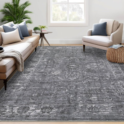 Abstract Machine Printed Area Rug