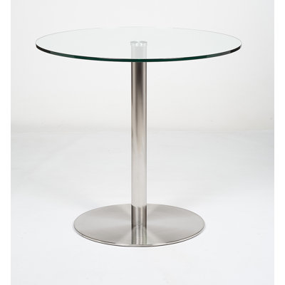 Round Glass Top Metal Base Dining Table