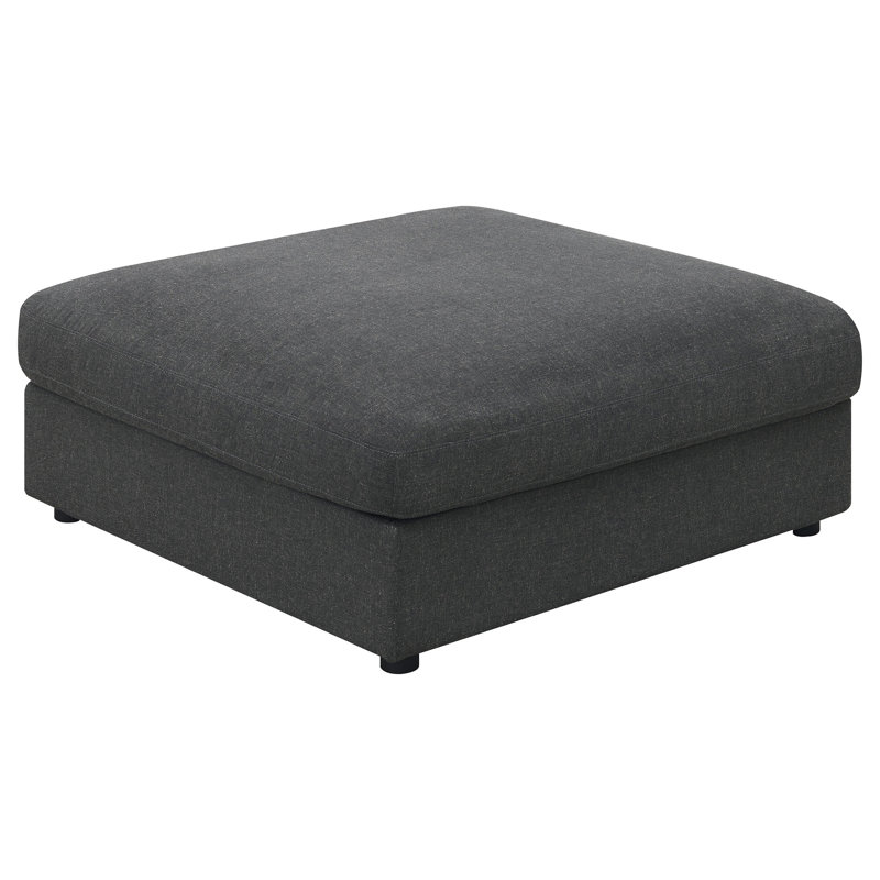 Repose-pieds carré gris anthracite Duncan (avec repose-pieds seulement), Gris anthracite