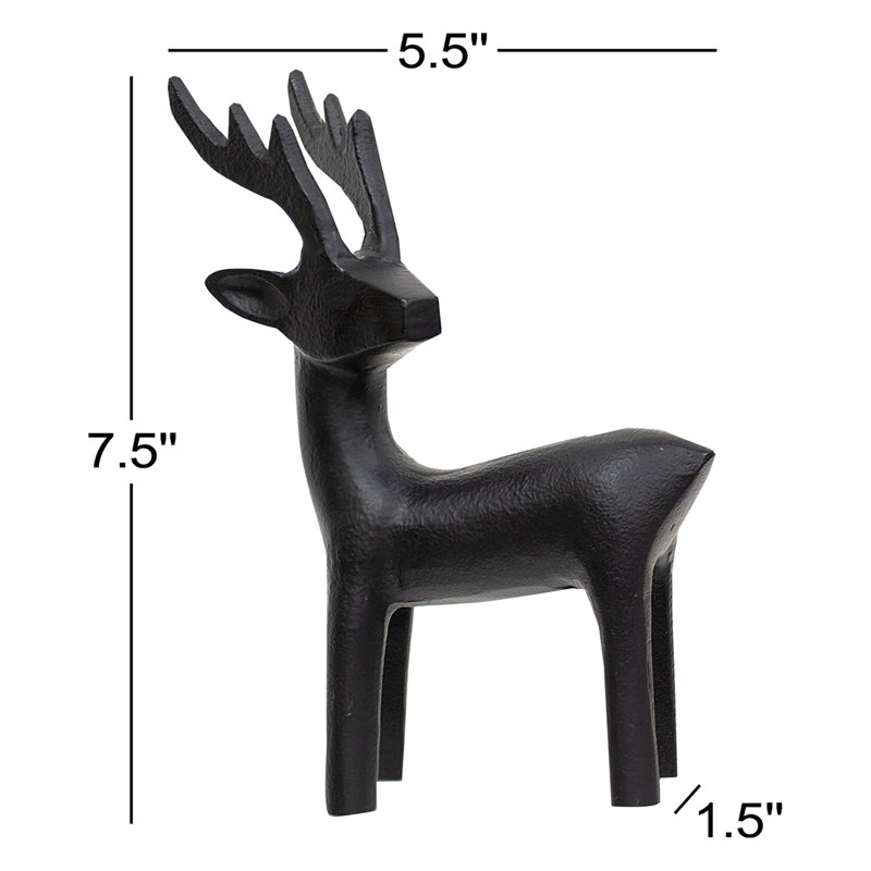 Figurine de renne debout en fonte