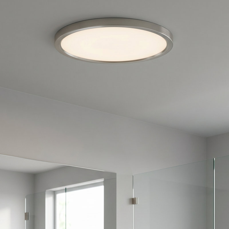 Plafonnier encastré 1 lumière DEL Naquin, H 1 po x l 20 po x P 20 po, Nickel brossé