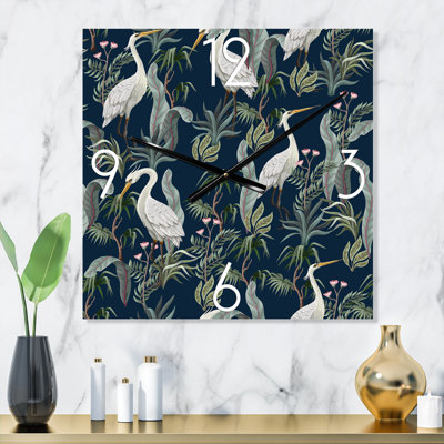 Horloge murale traditionnelle chinoise avec oiseaux et pivoines VII