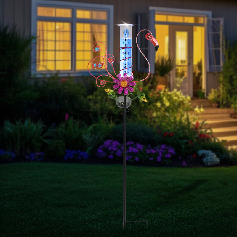 Pluviomètre solaire imperméable avec lumière DEL pour la décoration de patio, de chemin et de jardin, décoration extérieure