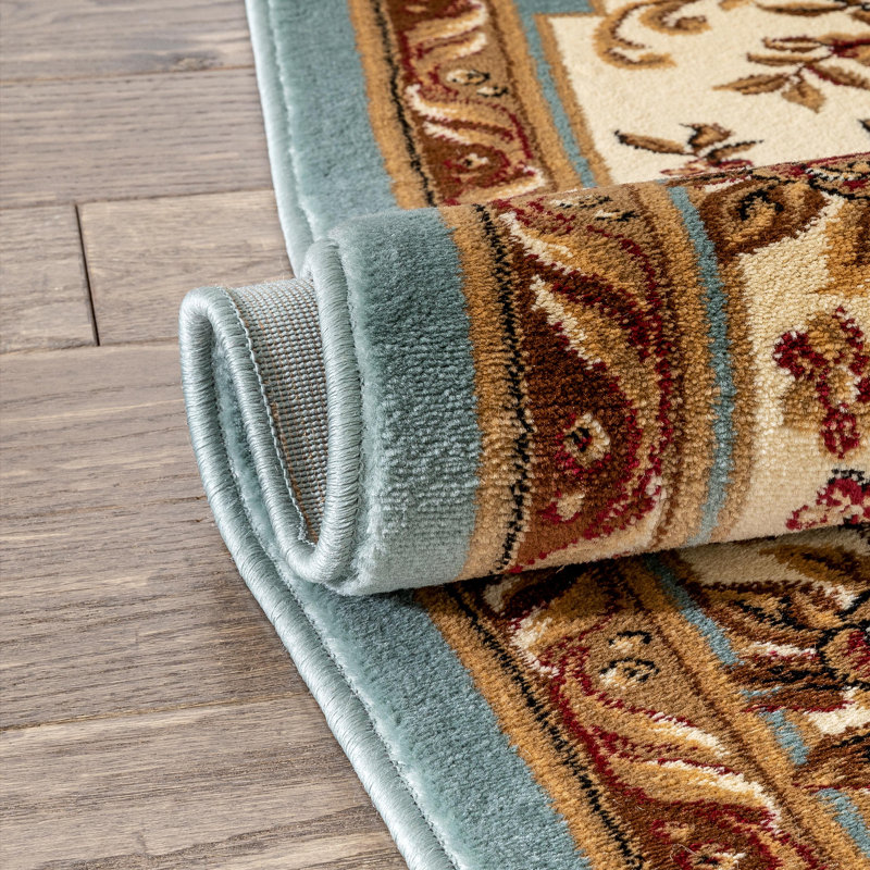 Tapis oriental bleu clair Colindale, Rectangle 7 pi 10 po x 10 pi 6 po