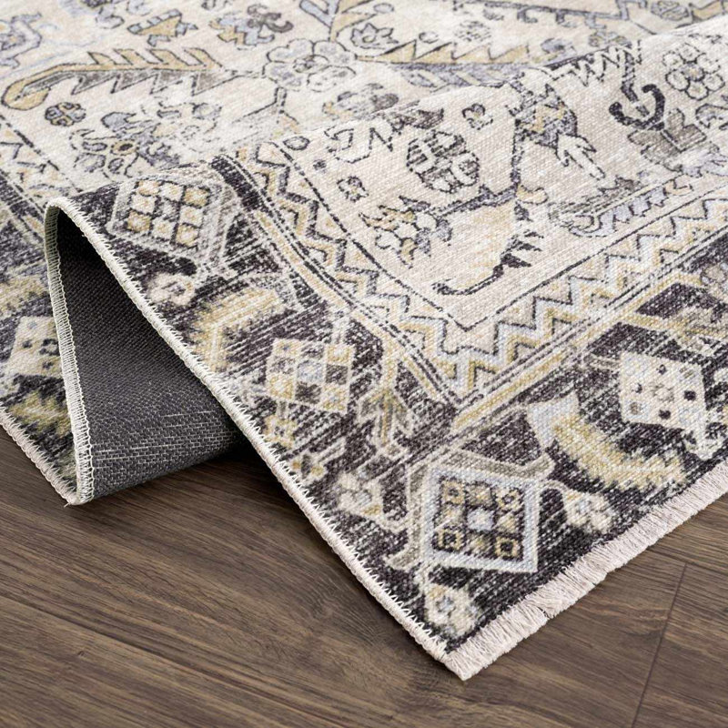 Covelle Machine Washable Boho Oriental Brown Area Rug, Rectangle 7' 10" x 10' 3"