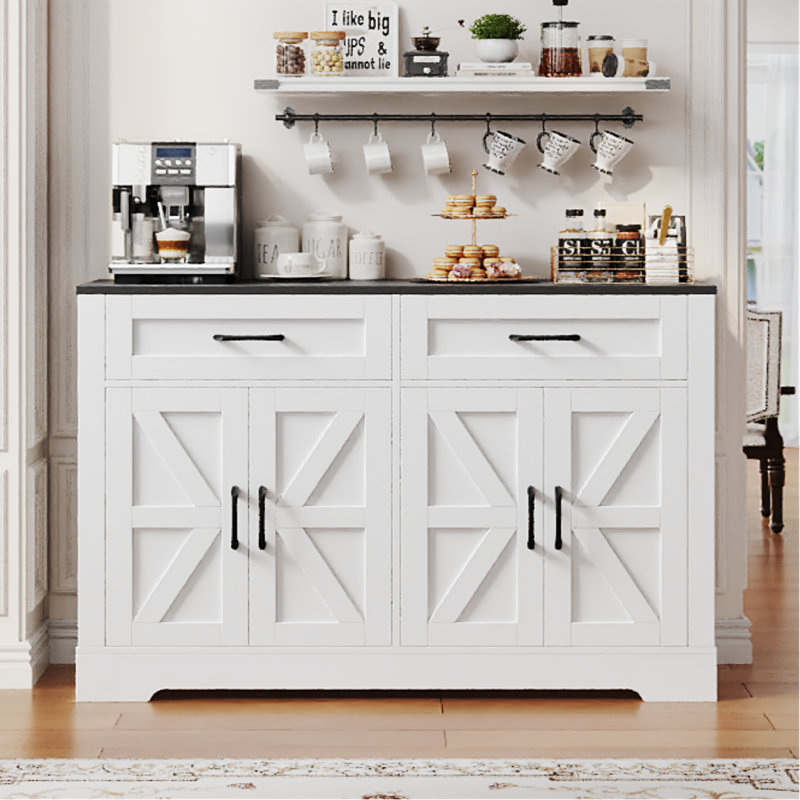 Buffet Amariyon 47,2 po, Blanc / noir