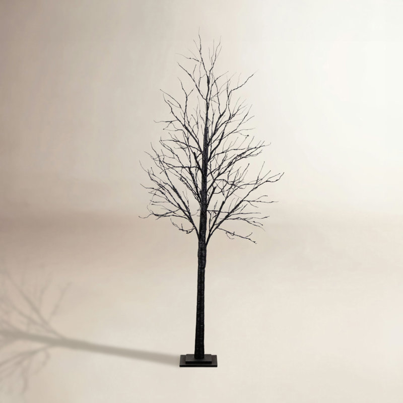 Arbre de brindilles noires 8 pi pré-éclairé Halloween, H 84 po x l 26 po x P 26 po