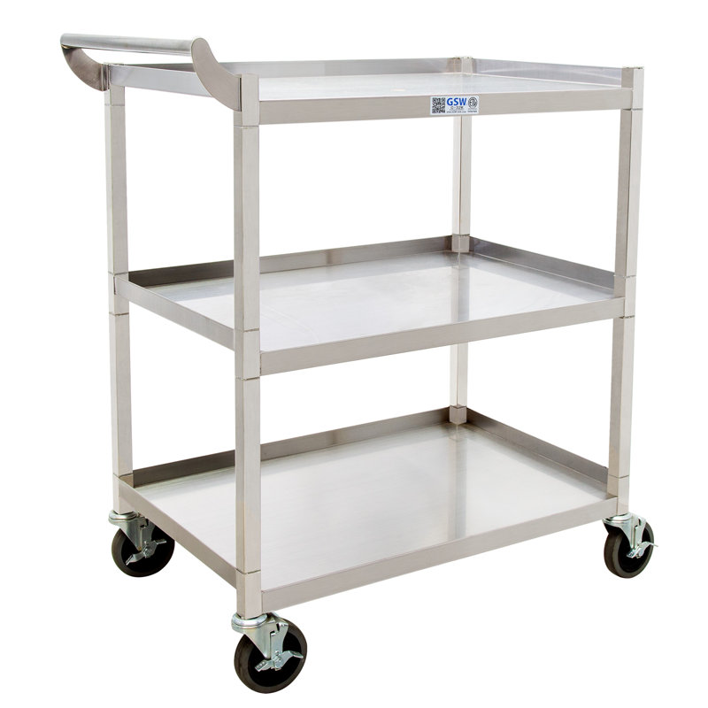 33.75'' H Utility Cart with Wheels, 33.75" H x 24" W x 15.5" D