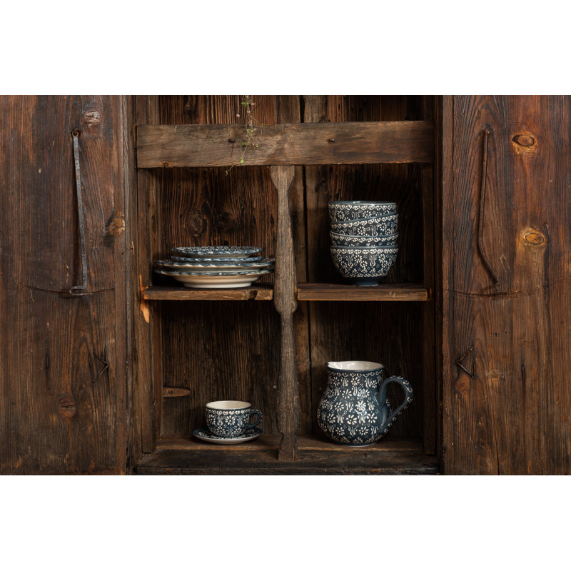 Hand Painted Ceramic Ceramic, Gray, 3.4 oz