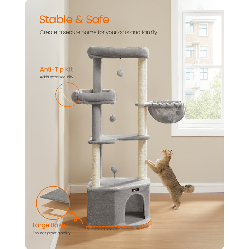 140.7cm H Cat Tree, Grey