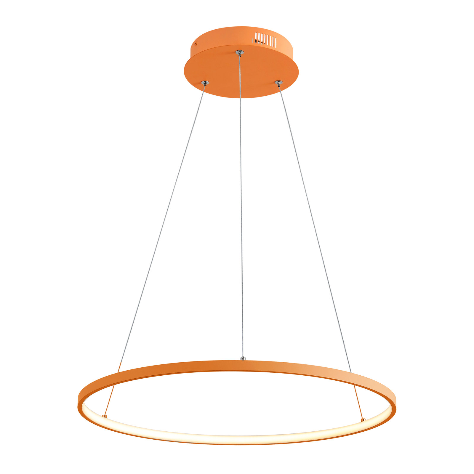 Odin Single Light Dimmable LED Pendant, 0.75" H x 23.75" W x 23.75" D, Orange