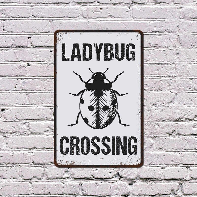 Enseigne en plastique 8 po x 12 po Ladybug Crossing