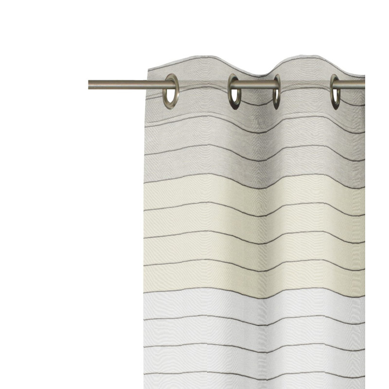 Striped Eyelet Curtain, 135 W x 225 D cm, Beige/Natural