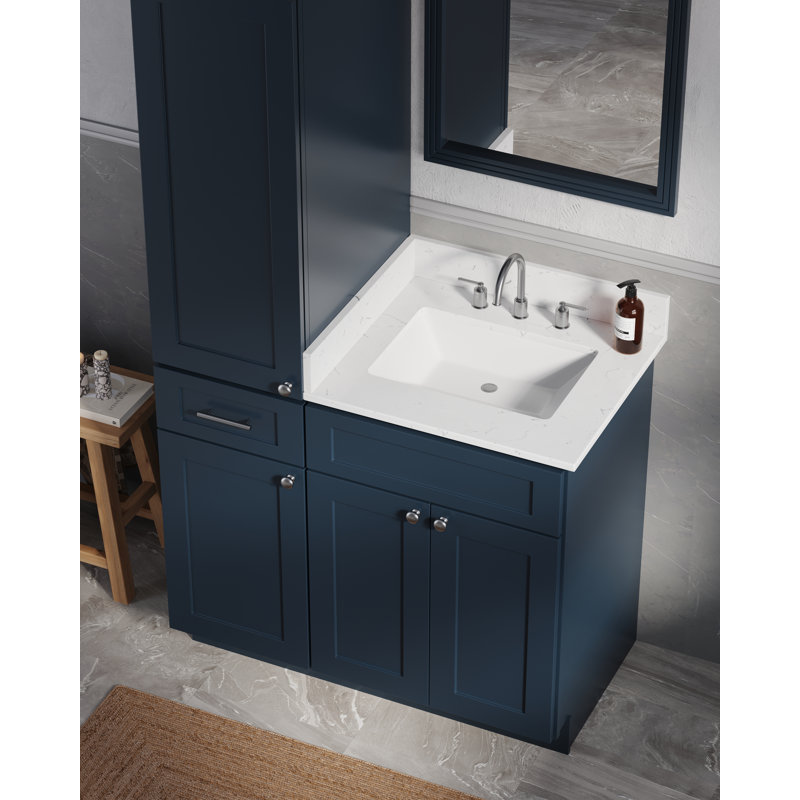 Meuble-lavabo simple 39 po Disar, Bleu