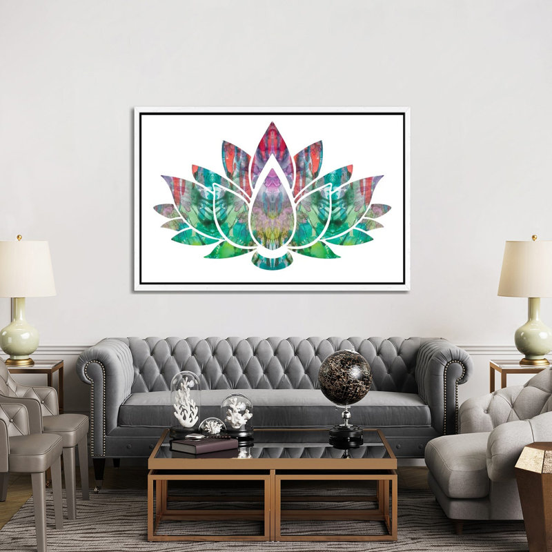 Lotus by Dean Russo - Print on Canvas, White Framed, 152.5 cm H x 101.5 cm W