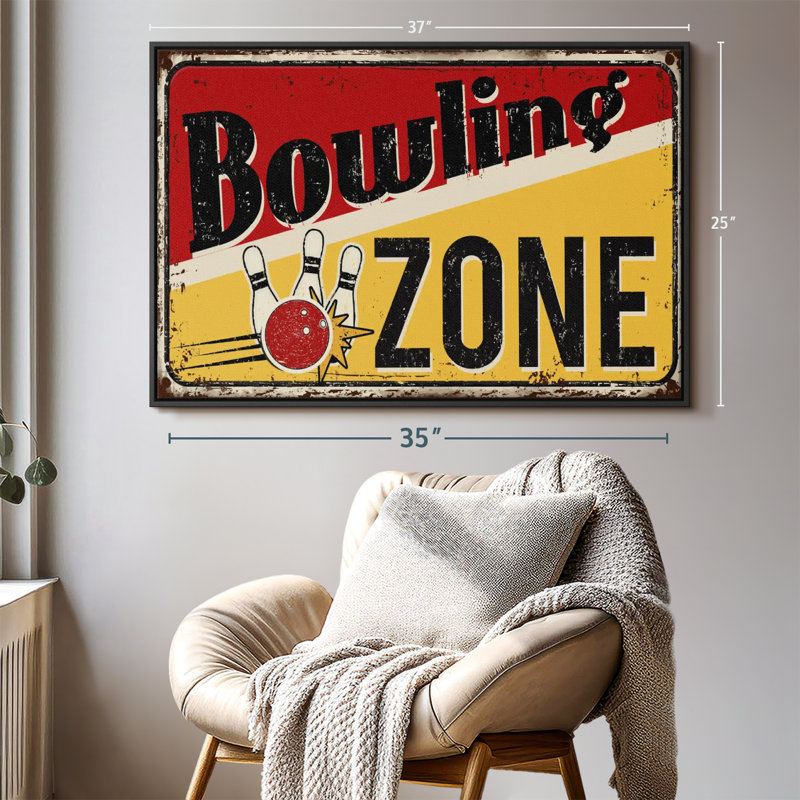 «Bowling Zone», reproduction sur toile, H 25 po x l 37 po
