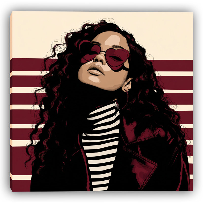 «Heart Shades Attitude», art mural sur toile, H 20 po x l 20 po