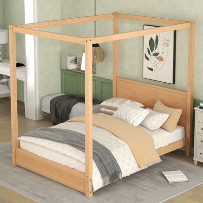 Low Profile Wood Canopy Bed With Headboard And Footboard -  Latitude Run®, A8C4A8B9EE6C4C4F92833FDC711E72A9
